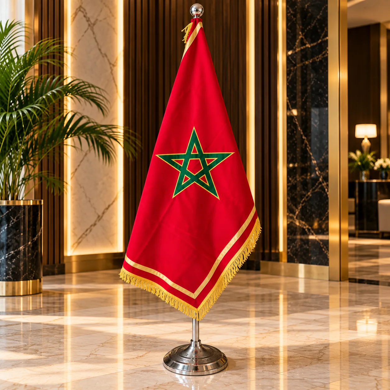 Drapeau National Premium sur Support – 2M - 🇲🇦 🇪🇸 🇫🇷 🇺🇸 🇩🇪 🇮🇹 🇨🇳