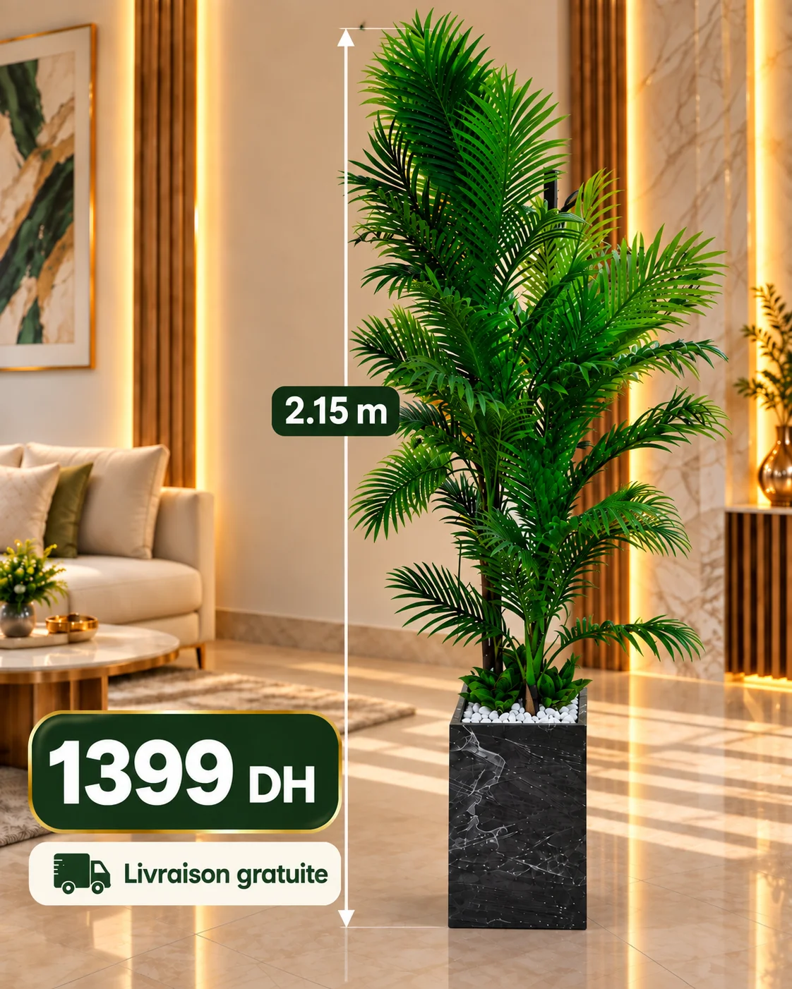 Palmier Artificiel Premium – 2,15 m