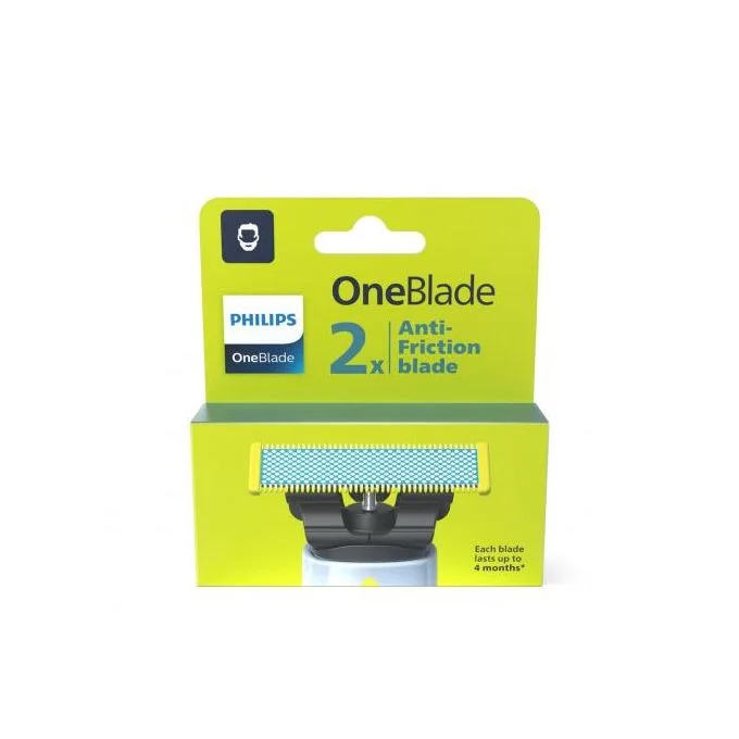 Philips Pack - 2 Lames de Remplacement OneBlade Anti-Friction (ORIGINE FRANCE)