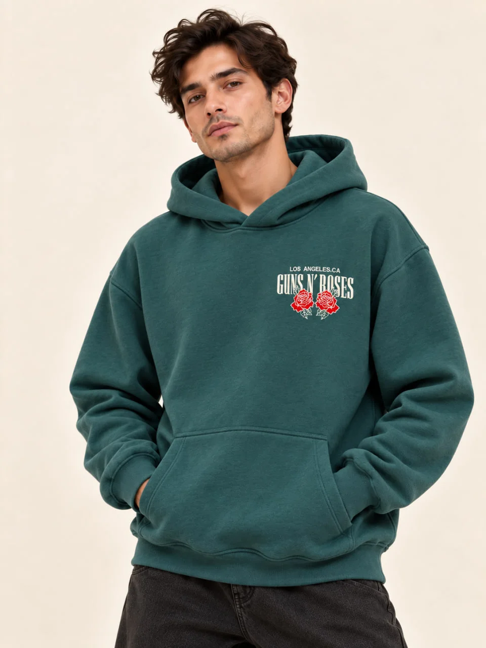 green hoodie
