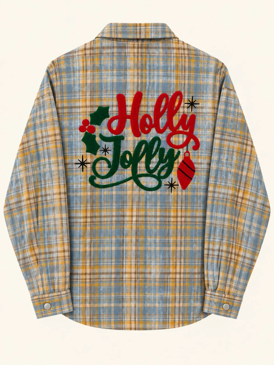 blue-and-gold Holly Jolly shirt - 4