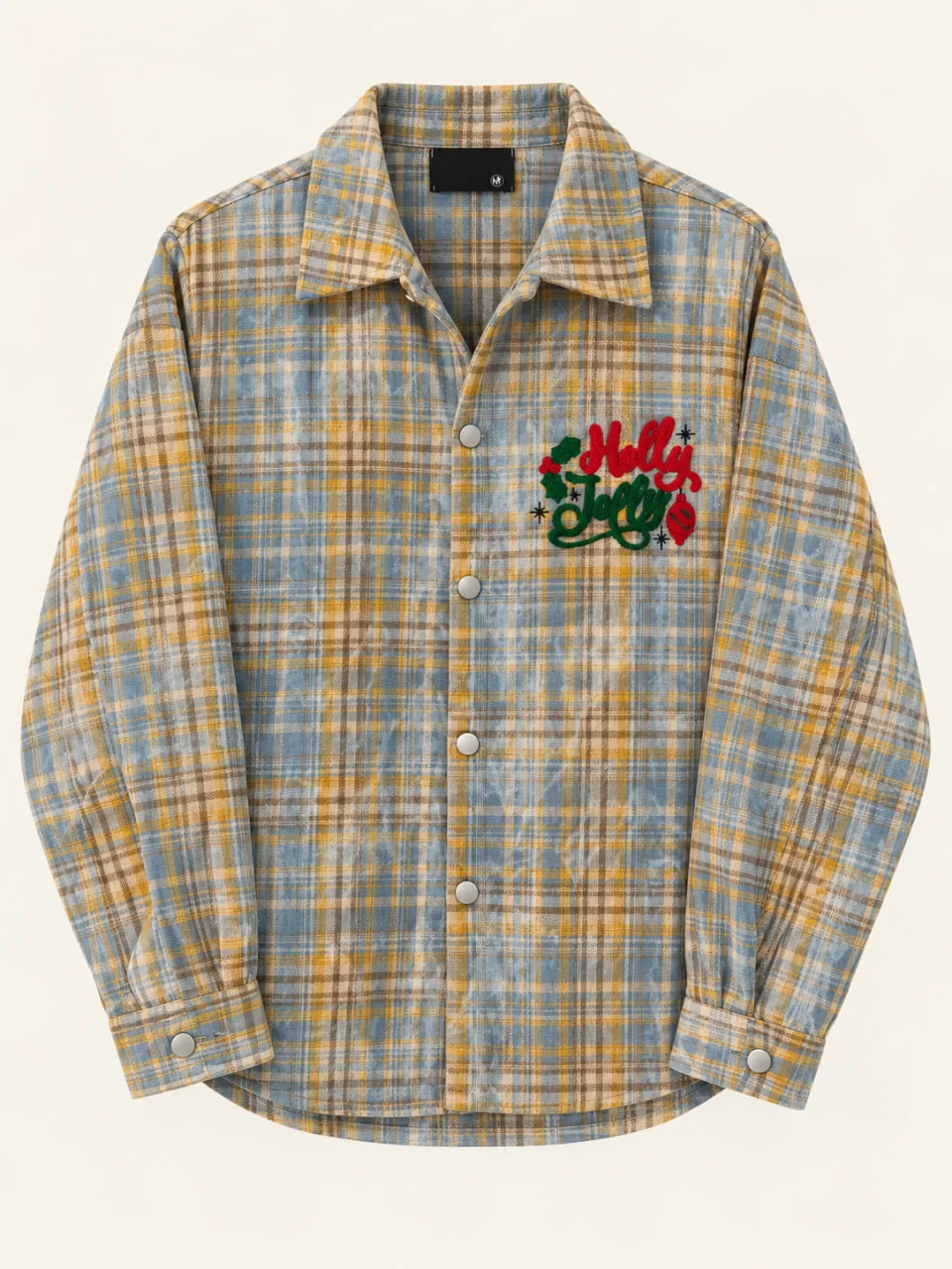 blue-and-gold Holly Jolly shirt - 3