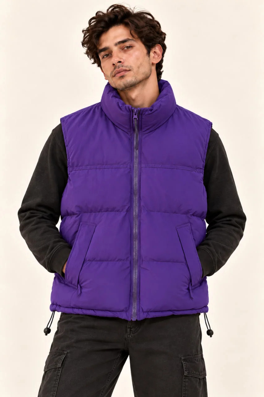 men’s purple padded vest