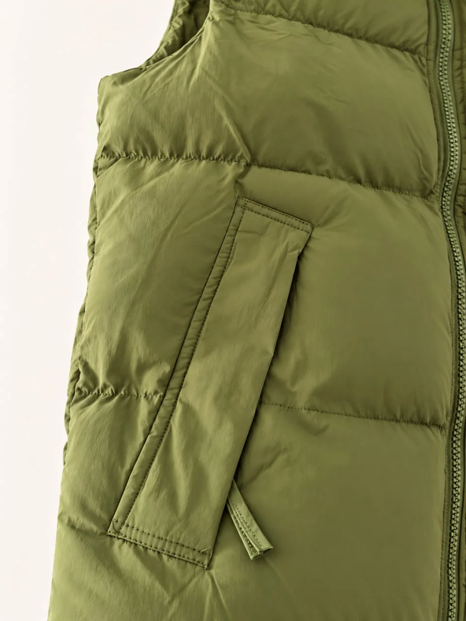 olive green men’s padded vest - 7