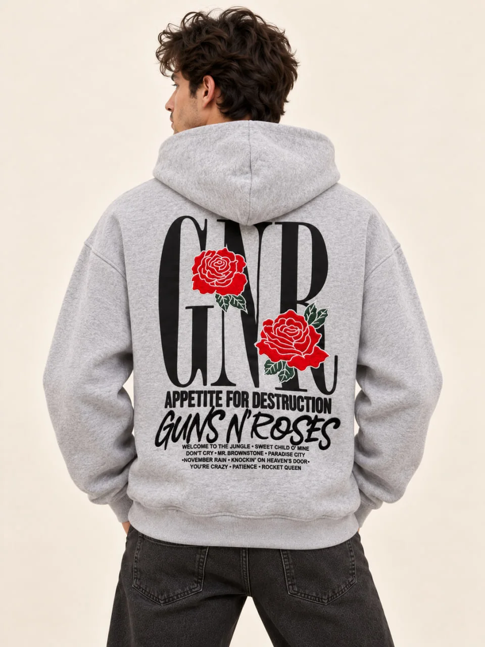 grey Guns N’ Roses hoodie