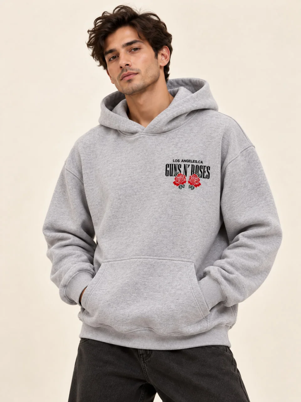 grey Guns N’ Roses hoodie
