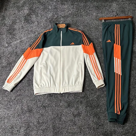 003 Ensemble ADD Veste Zippée & Bas Vert & Orange