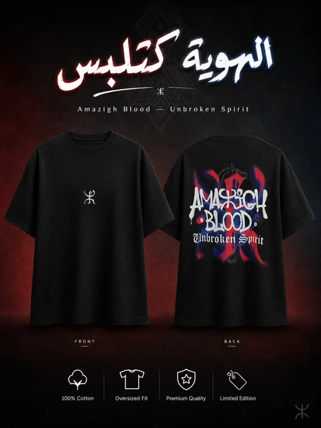 Amazigh Blood — Unbroken Spirit Oversized T-Shirt