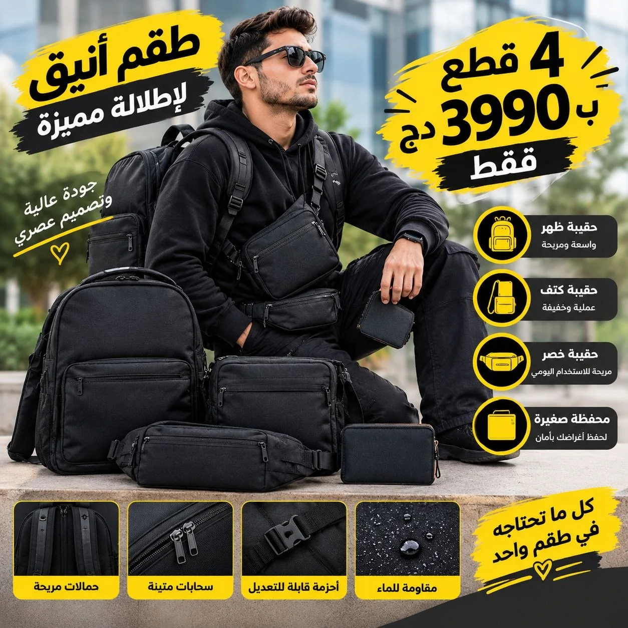 مجموعة 4 قطع محفضة الظهر ( جودة + أناقة + سعر ممتاز )