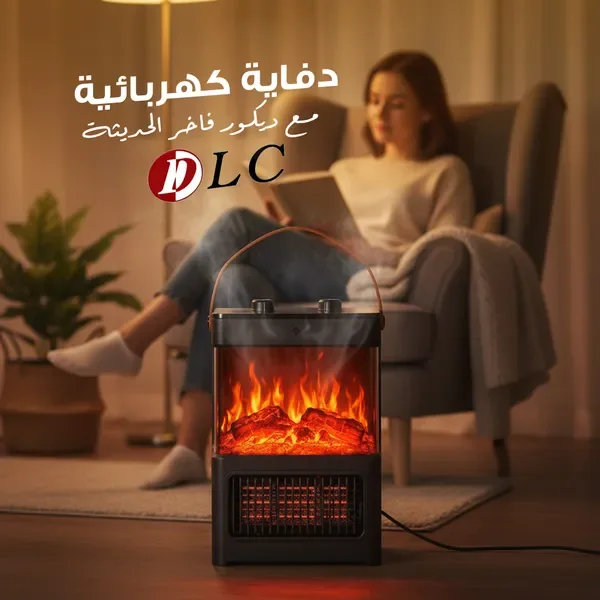دفاية كهربائية محمولة بتأثير اللهب الواقعي (ديكور موقد نار)