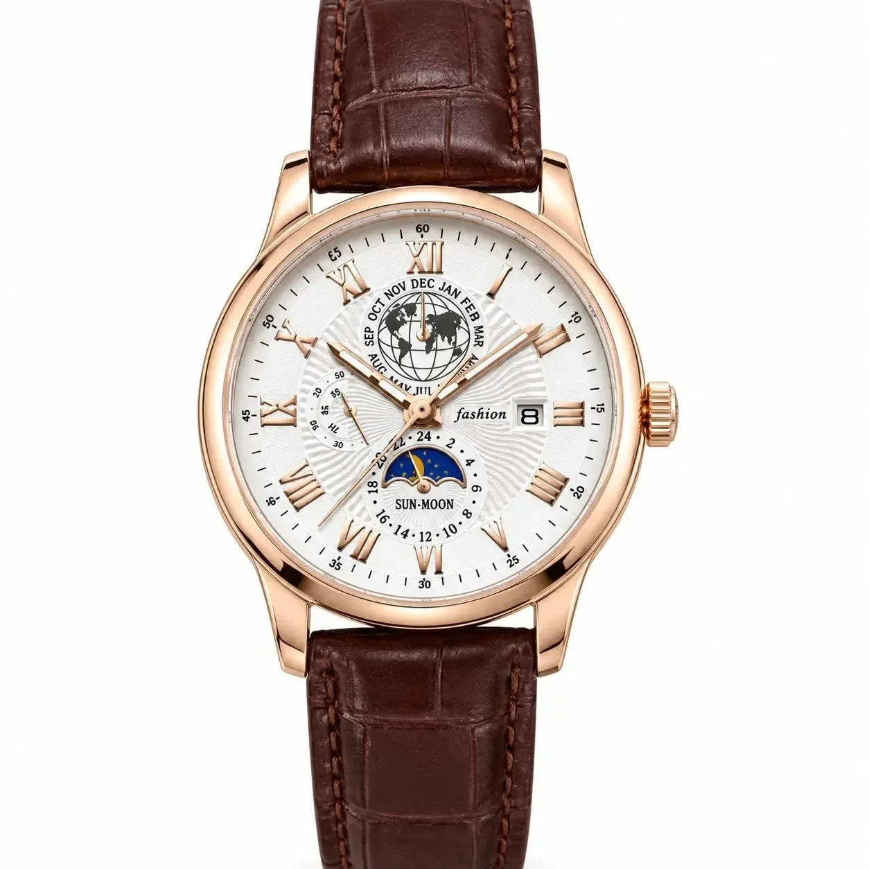 Montre étanche pour homme en cuir