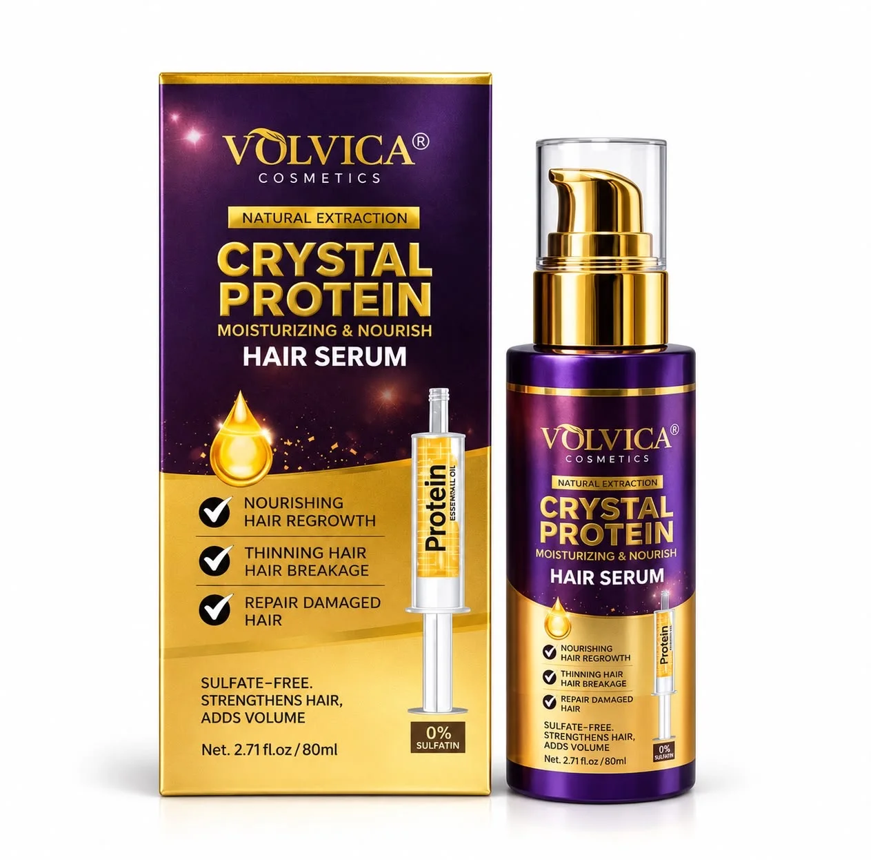 💜 Volvica Crystal Protein Hair Serum 80ml