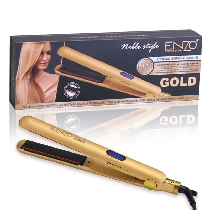 💛 Lisseur Professionnel ENZO Noble Style Gold 1280°F – Céramique & Tourmaline