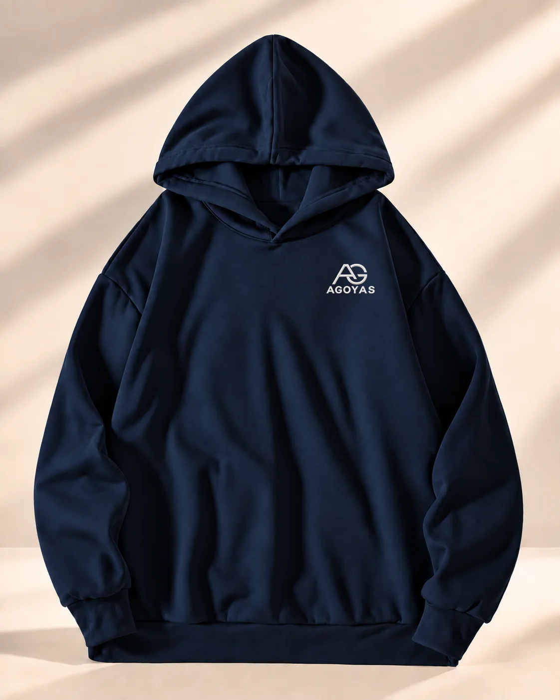 Sweat à capuche AGOYAS Bleu marine foncé — oversize