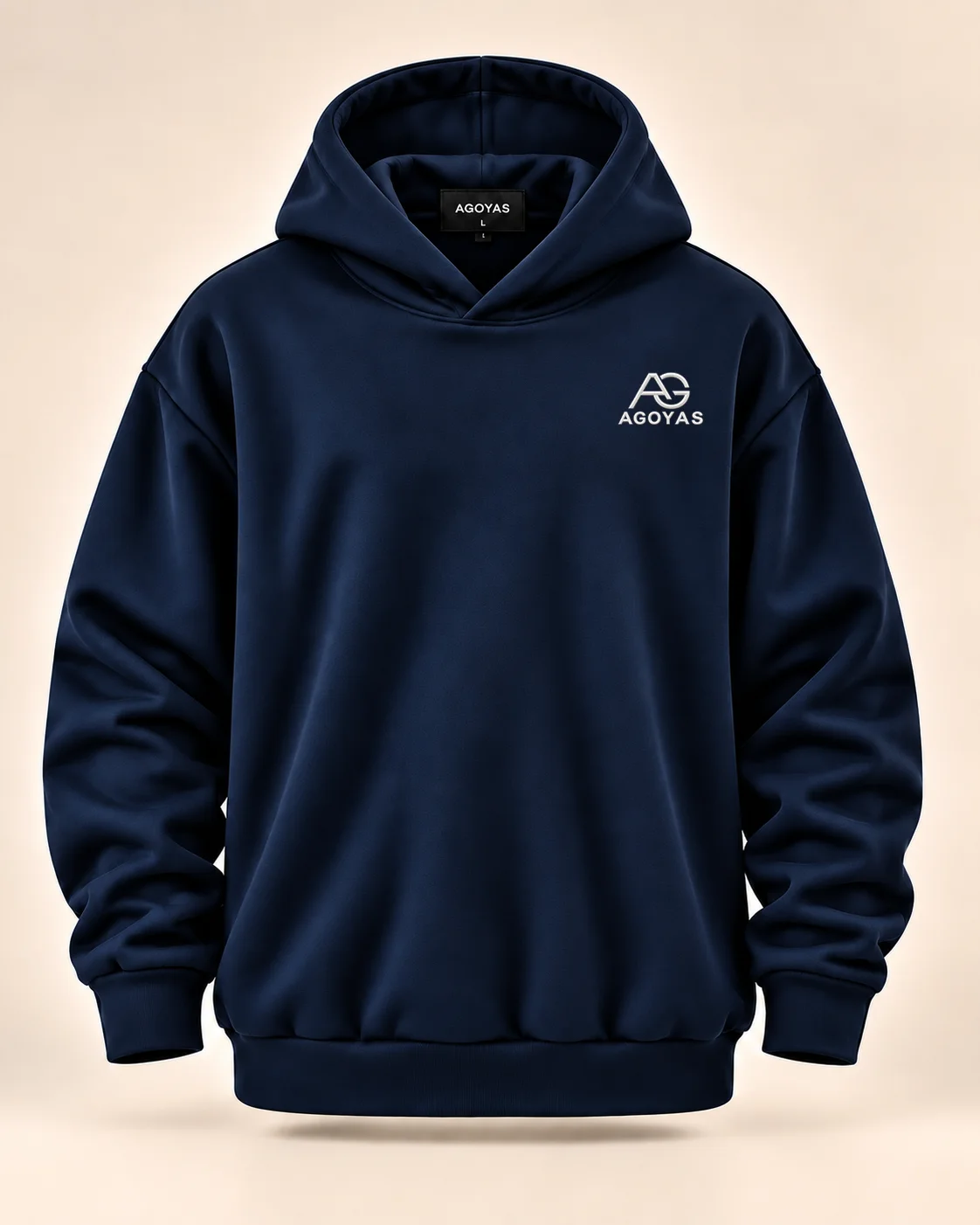 Sweat à capuche AGOYAS Bleu marine foncé — oversize