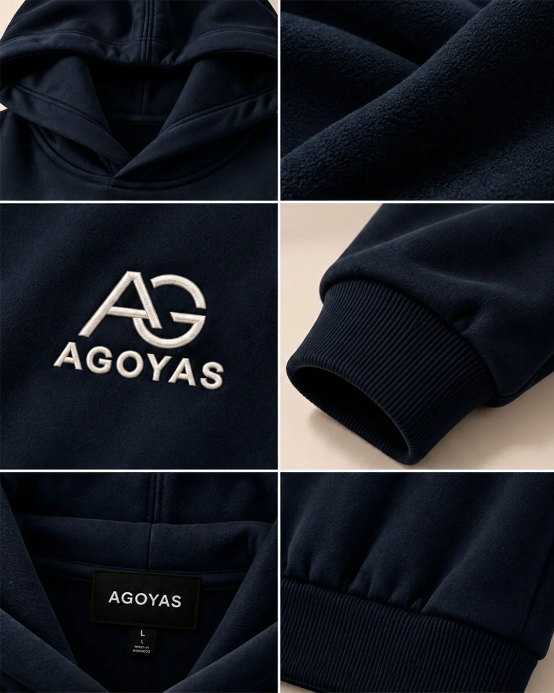 Sweat à capuche AGOYAS Bleu marine foncé — oversize
