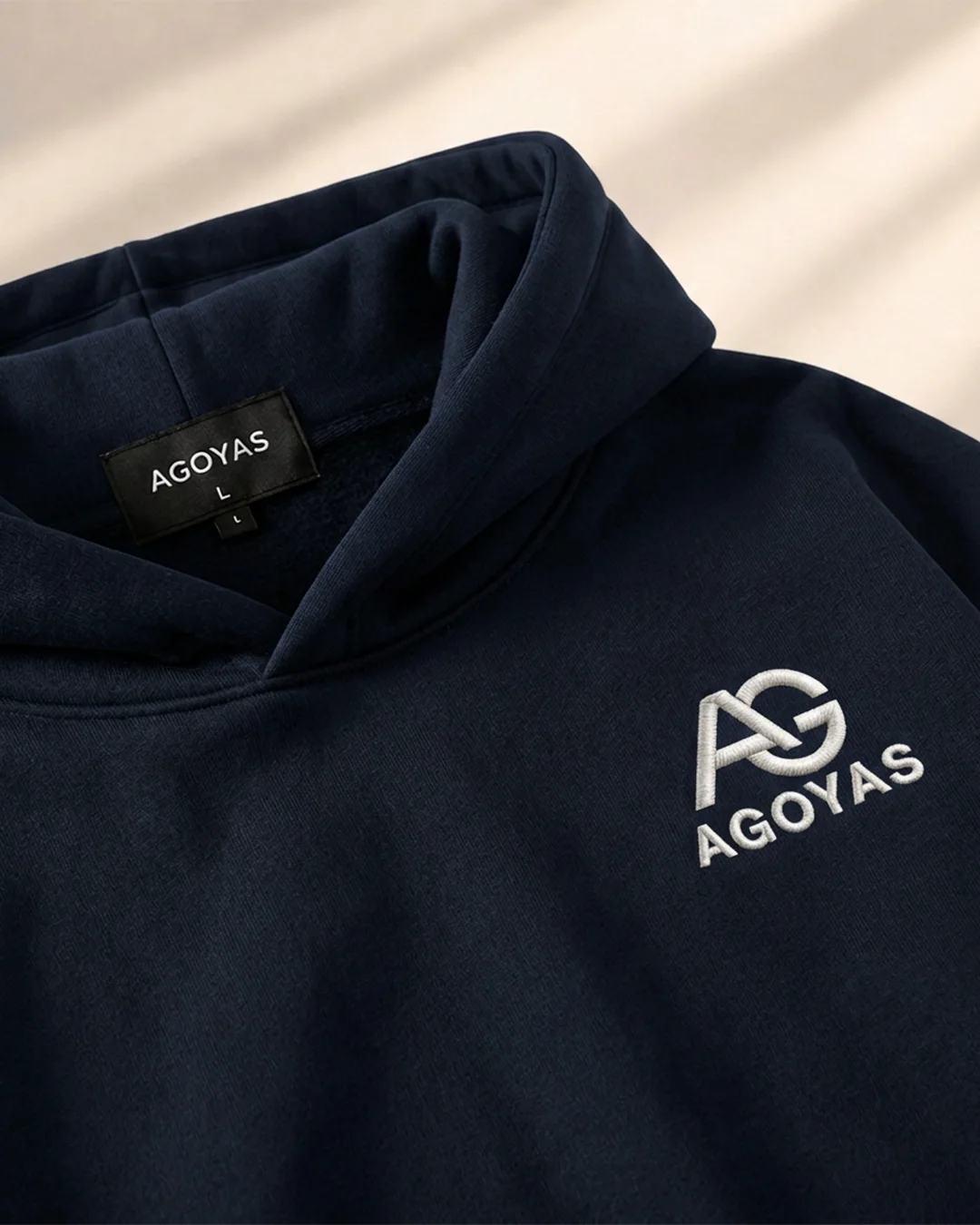 Sweat à capuche AGOYAS Bleu marine foncé — oversize