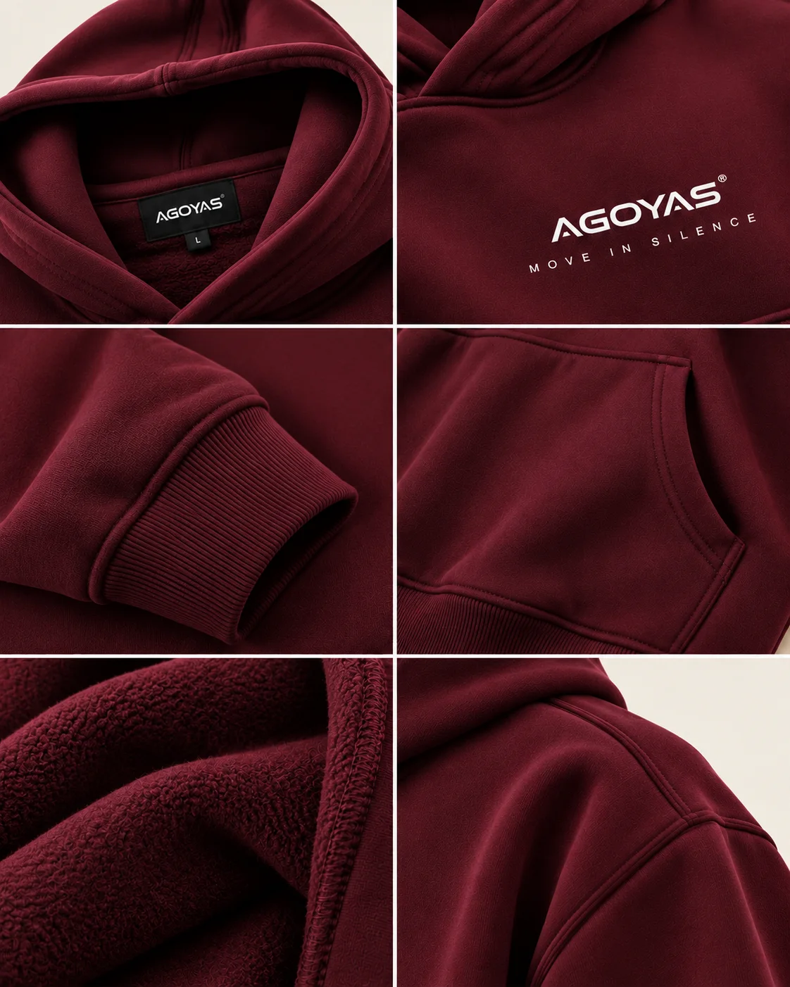 Sweat à capuche AGOYAS Bordeaux — Own Your Presence