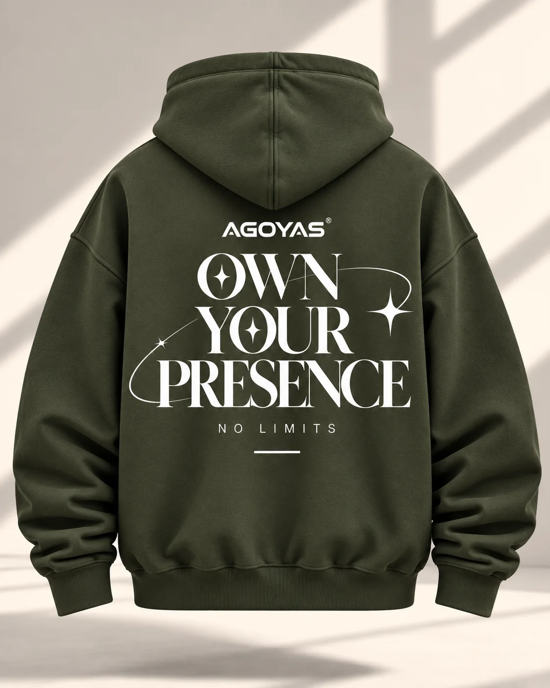 Sweat à capuche AGOYAS Olive foncé — Own Your Presence