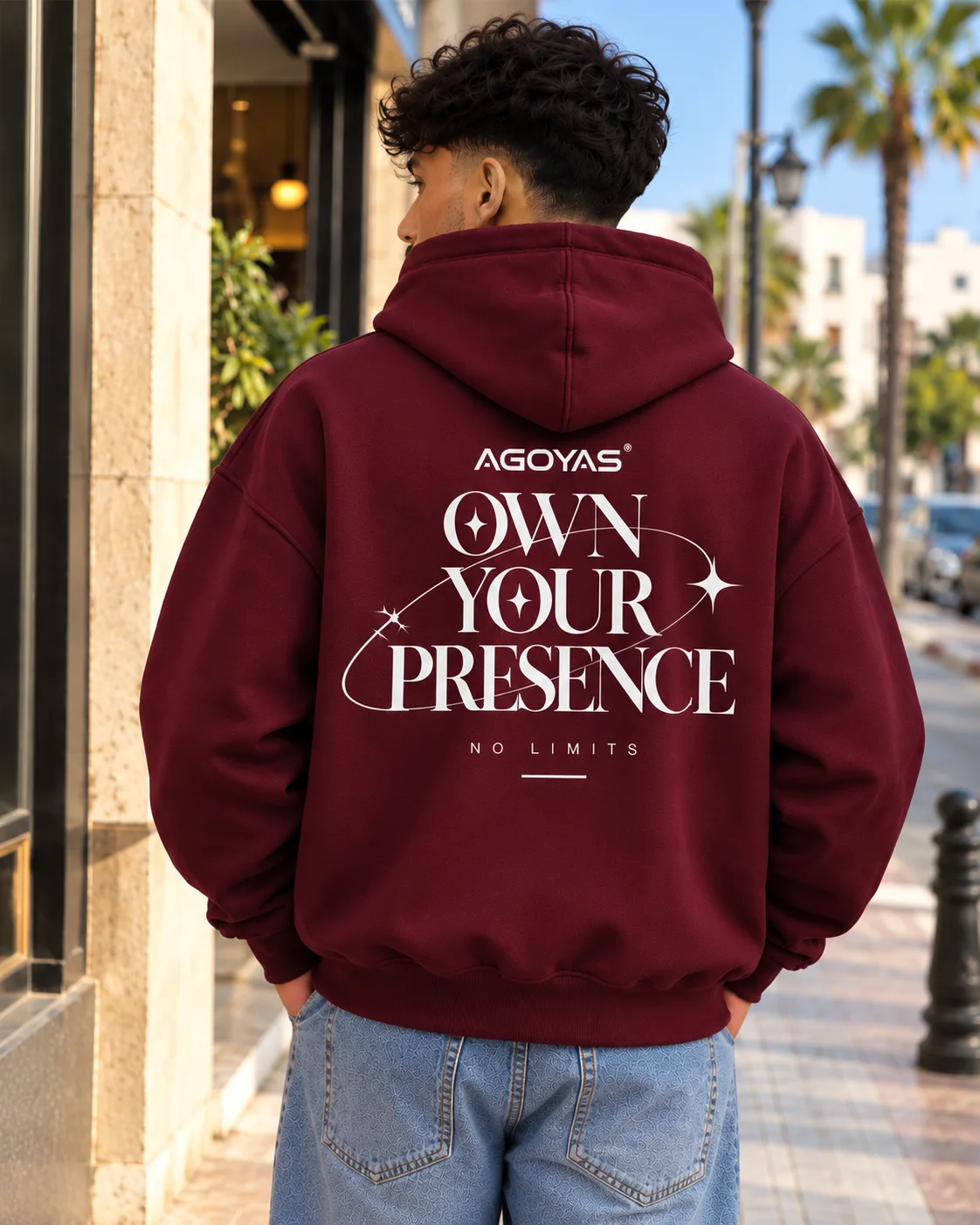 Sweat à capuche AGOYAS Bordeaux — Own Your Presence