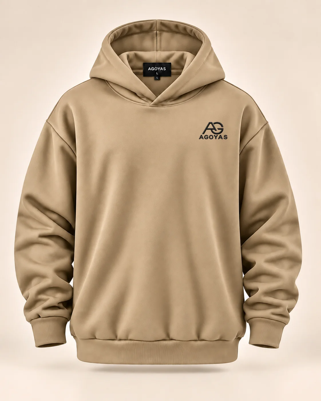 Sweat à capuche AGOYAS Beige/Sable— oversize