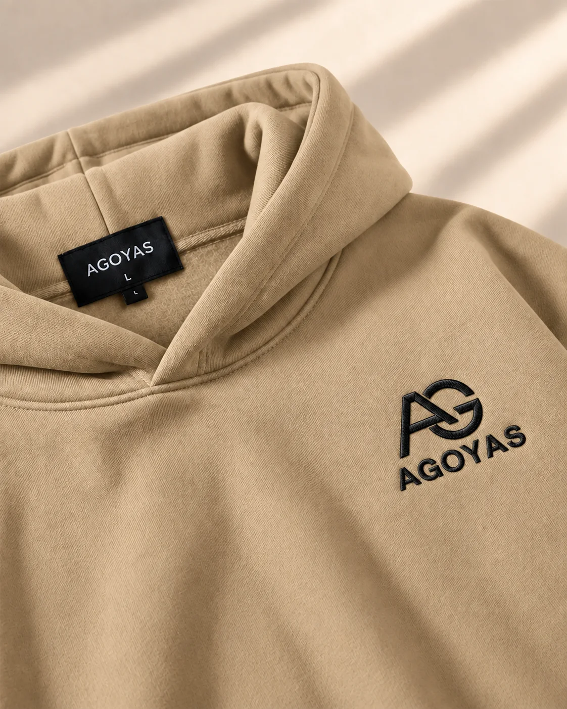 Sweat à capuche AGOYAS Beige/Sable— oversize
