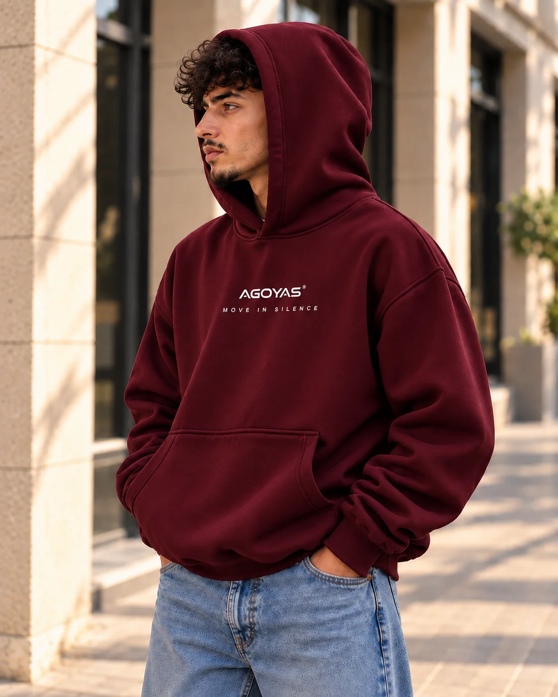 Sweat à capuche AGOYAS Bordeaux — Own Your Presence