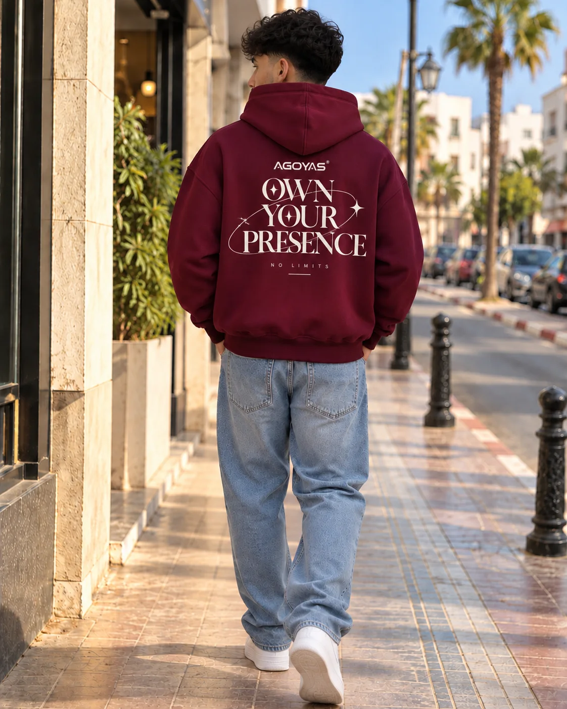 Sweat à capuche AGOYAS Bordeaux — Own Your Presence