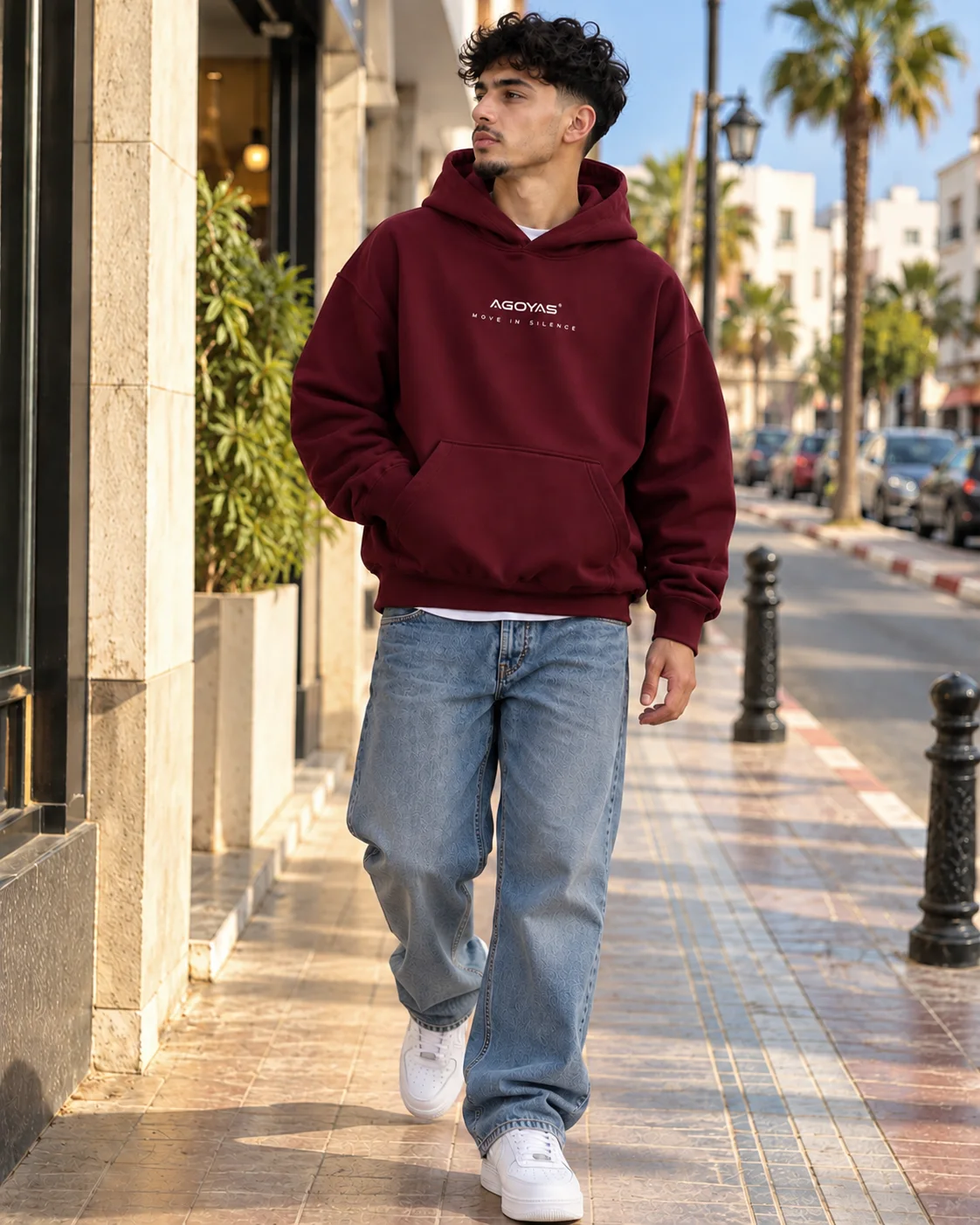 Sweat à capuche AGOYAS Bordeaux — Own Your Presence