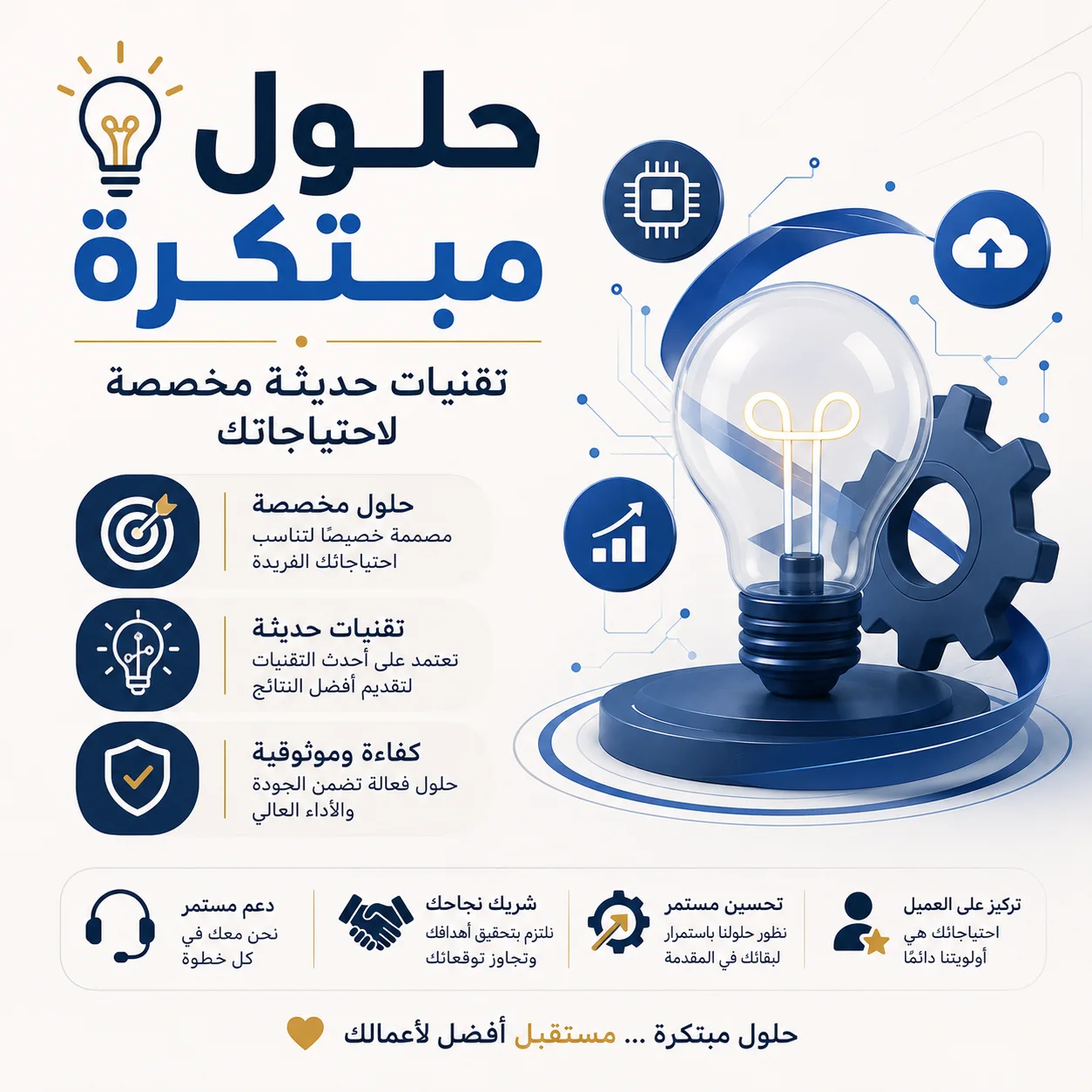 حلول مبتكرة  تقنيات حديثة مخصصة لاحتياجاتك
