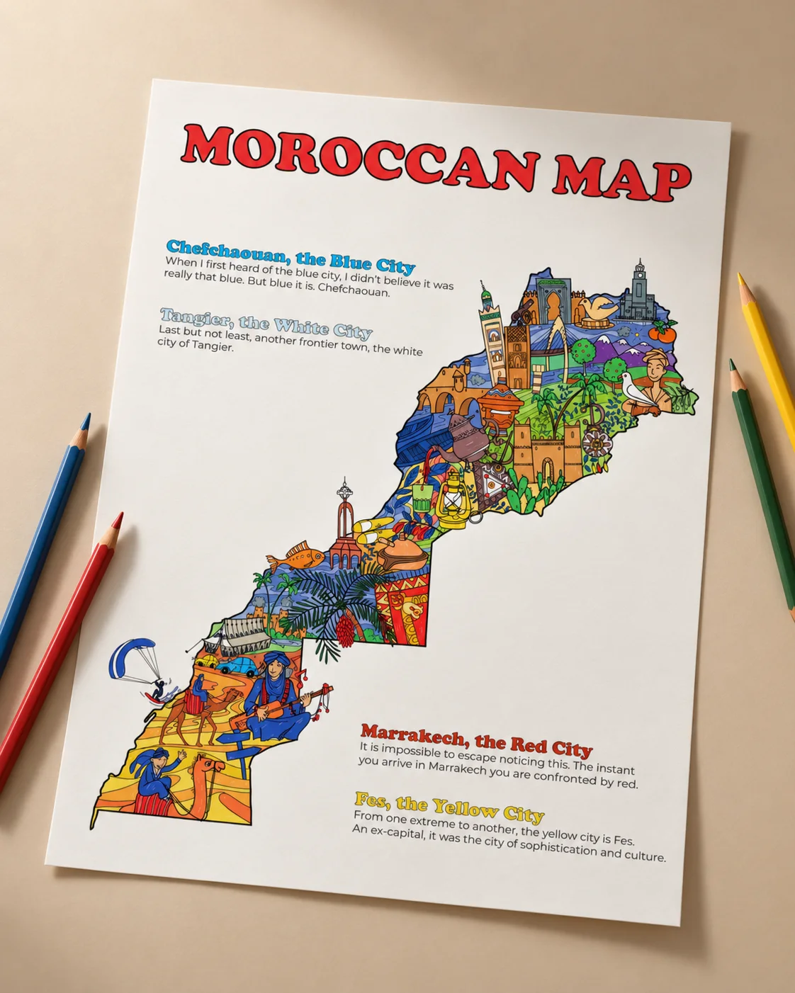 Poster - Carte du Maroc