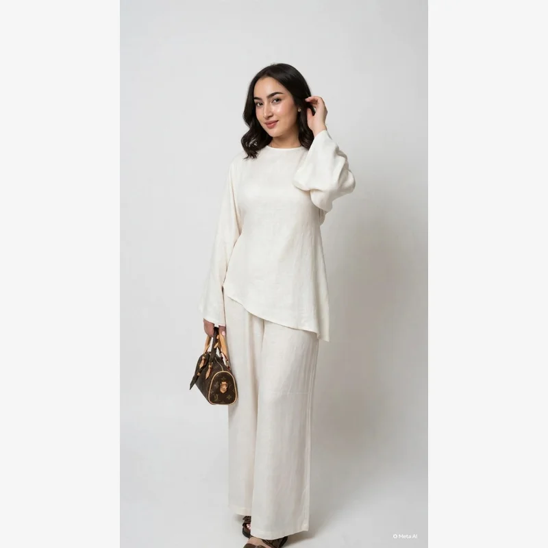 Ensemble Élégance Beige – 2 Pièces