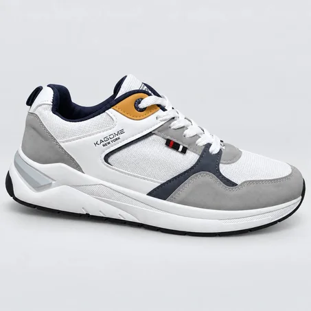 Sneakers Homme Élan – Blanc & Gris
