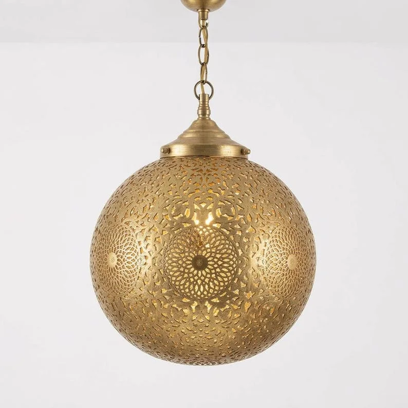 Handmade Moroccan Brass Ceiling Lamp*   Bring the magic of Morocco into your home with this authentic brass pendant light مصباح سقف نحاس مغربي صناعة يدوي