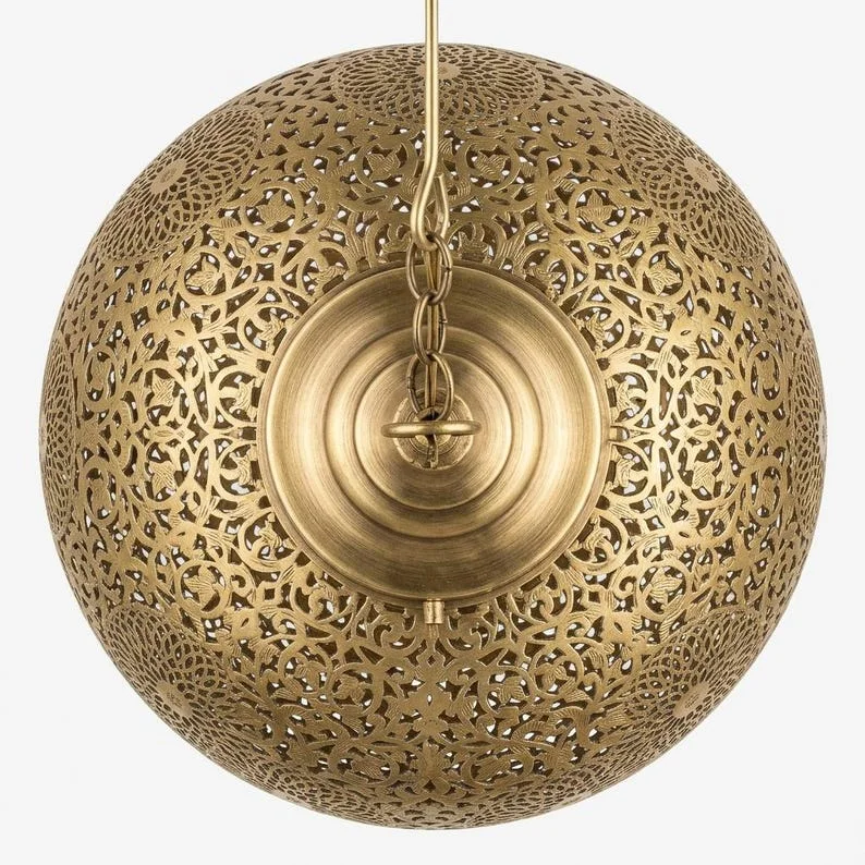 Handmade Moroccan Brass Ceiling Lamp*   Bring the magic of Morocco into your home with this authentic brass pendant light مصباح سقف نحاس مغربي صناعة يدوي
