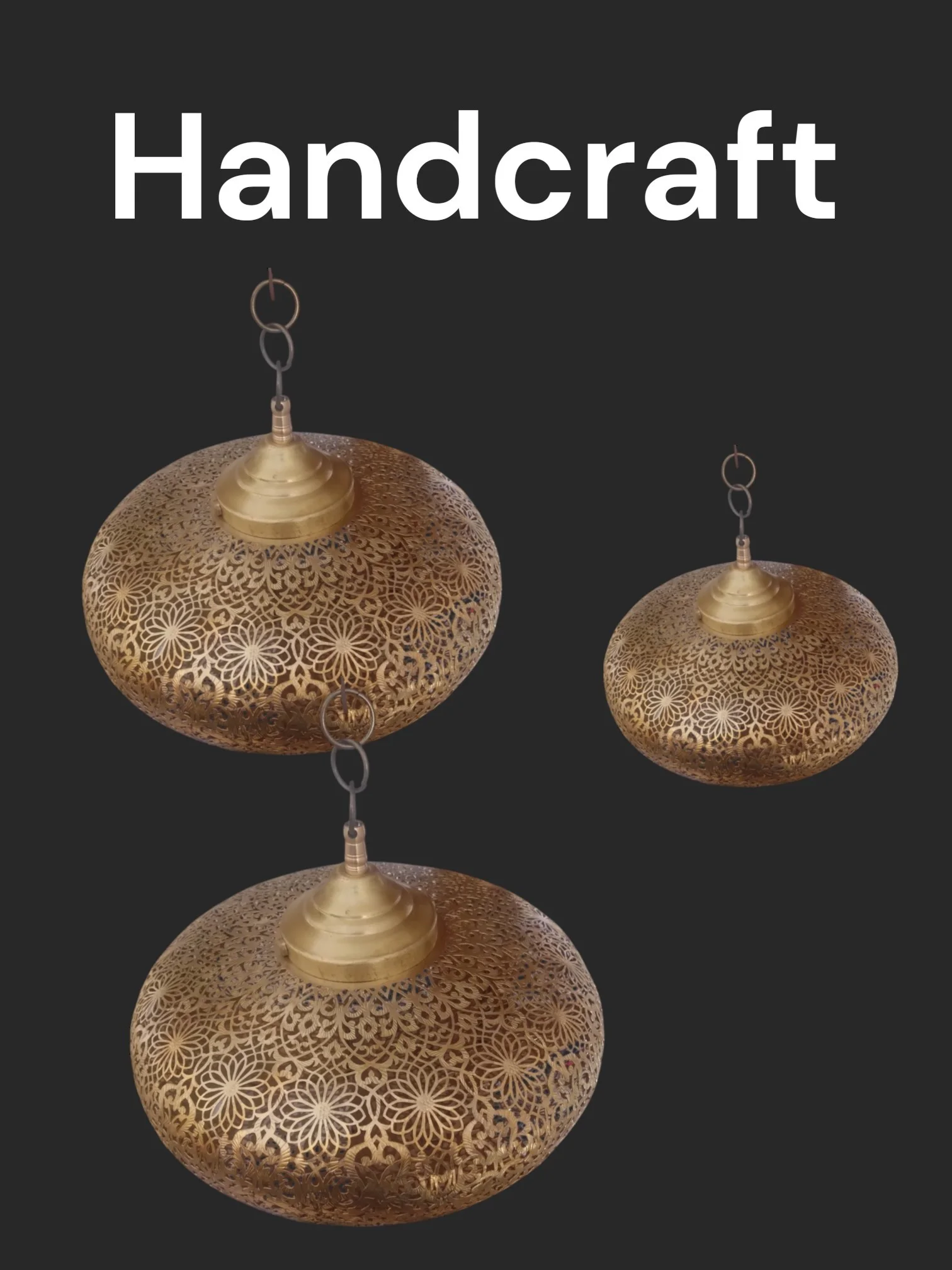Handmade Moroccan Brass Ceiling Lamp*   Bring the magic of Morocco into your home with this authentic brass pendant light مصباح سقف نحاس مغربي صناعة يدوية