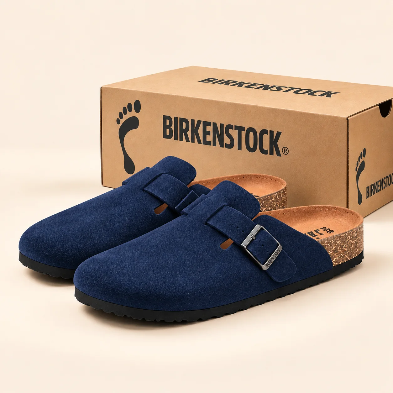 Mules Style Birken Bleu Marine  ⭐️⭐️⭐️⭐️⭐️(7124)