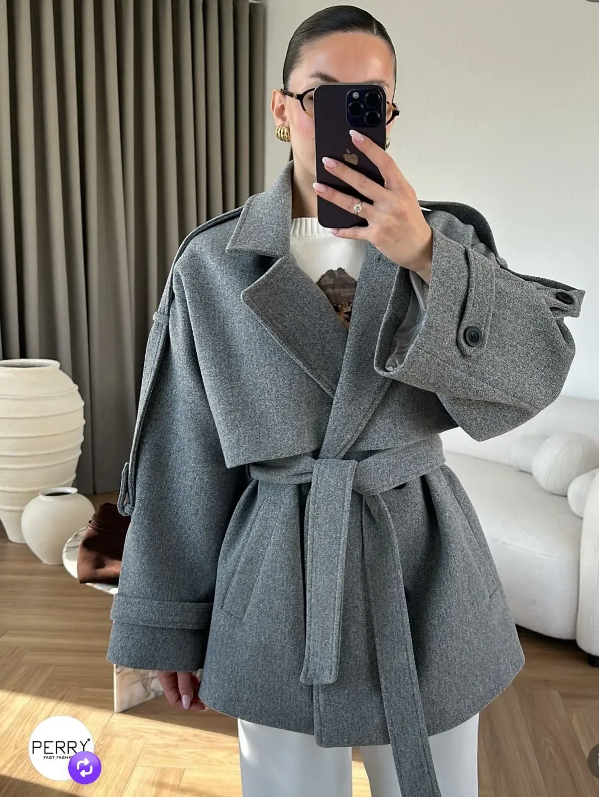 🤎 ترانش كوت أنيق بطول متوسط ✨