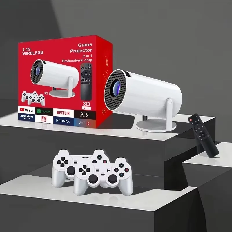 Mini Projecteur Smart Android 2 in 1 + 2 Manettes / بروجيكتور ذكي وألعاب فيديو