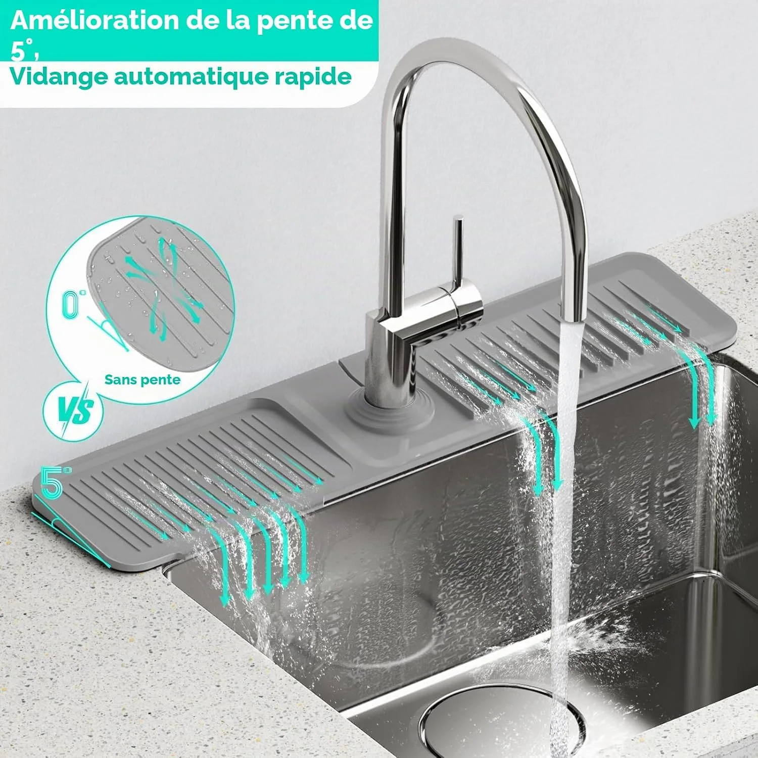Tapis de robinet de cuisine en Silicone | سيليكون حماية حنفية المطبخ و الحمام