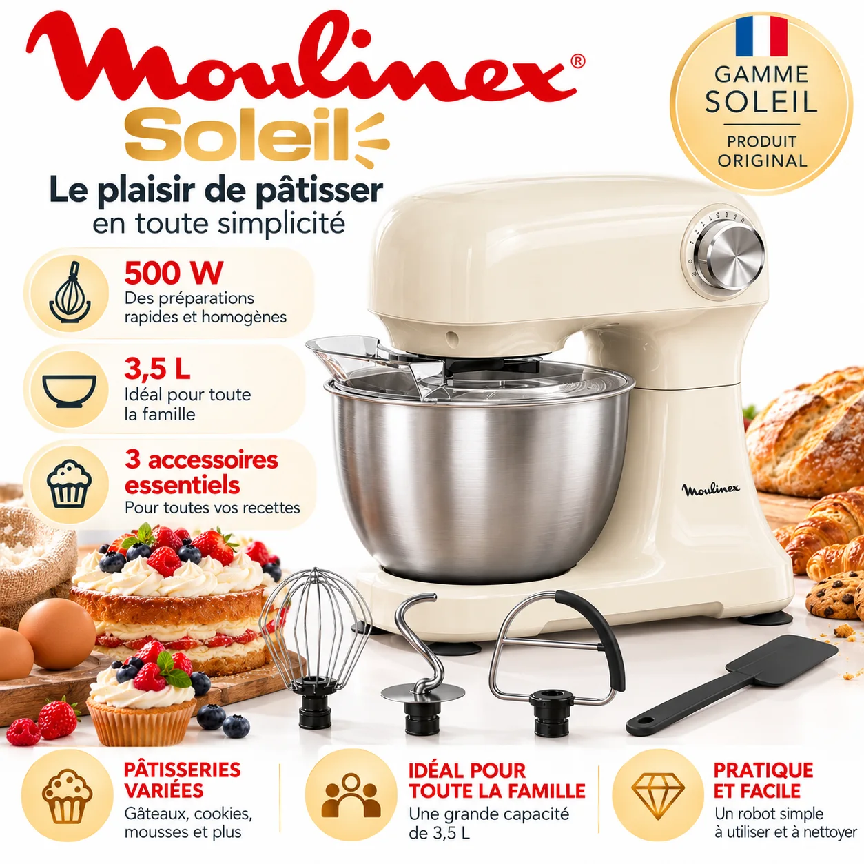 PETRIN MOULINEX SOLEI 500W 3.5L 🇫🇷