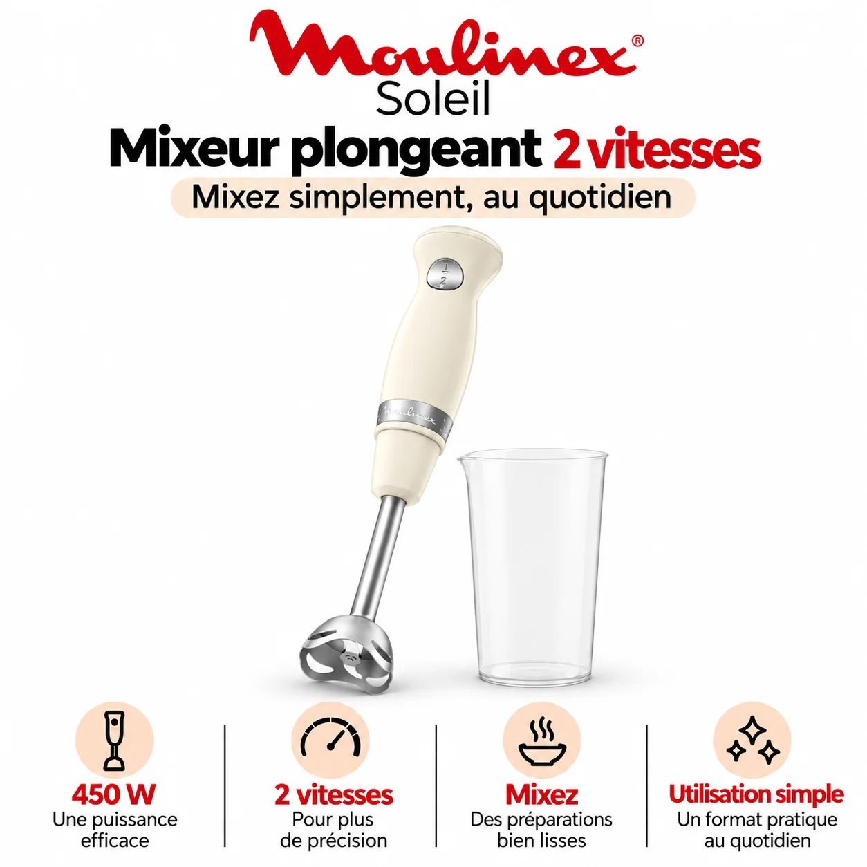 Mixeur Moulinex 450 watts 🇫🇷