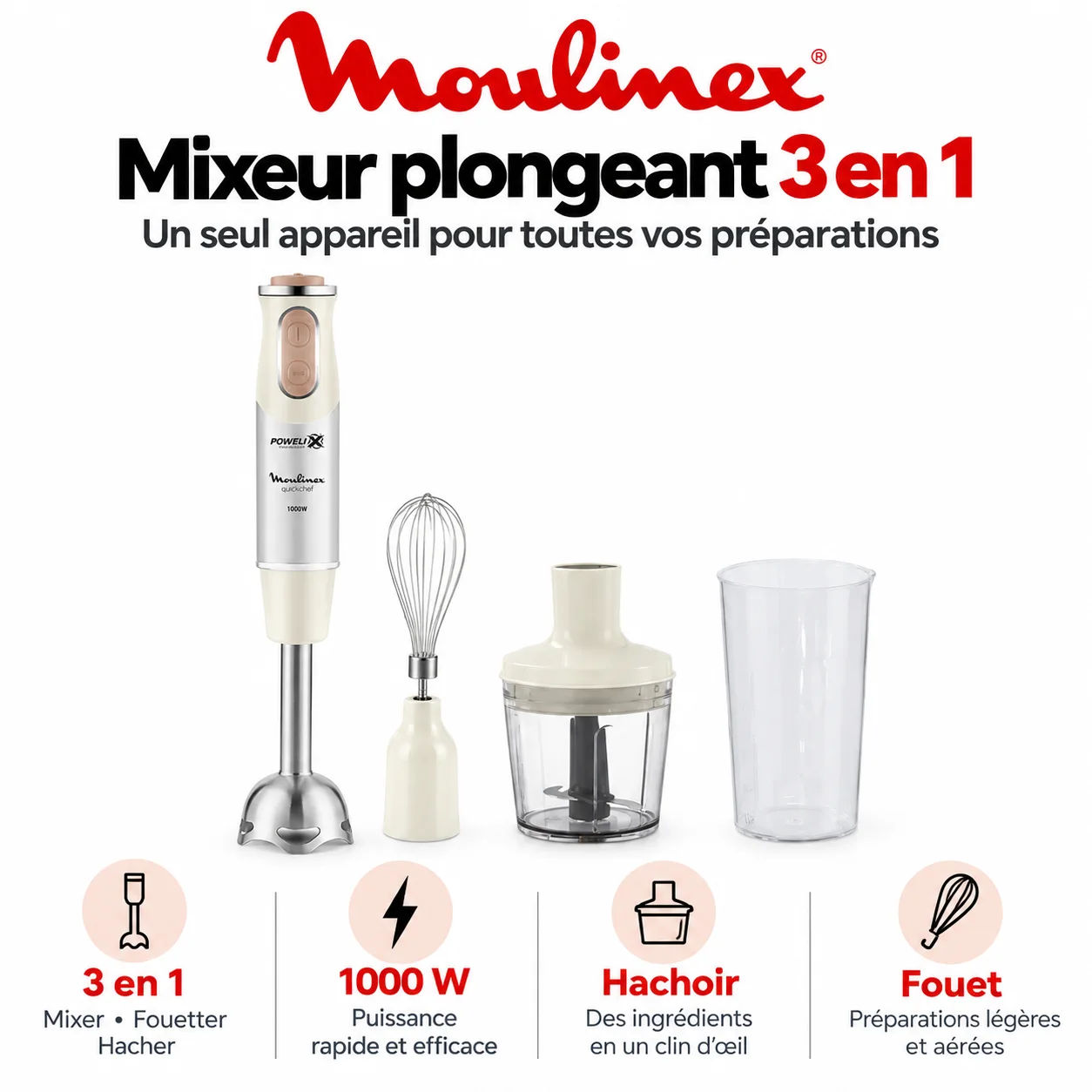 COFFRET MOULINEX SOLEIL 3EN1 1000W 🇫🇷