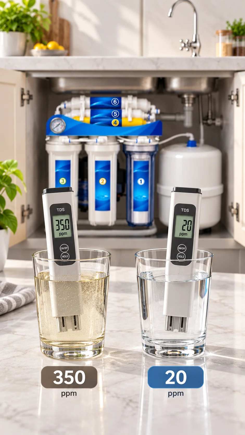 PureAman RO7 - Osmoseur à osmose inverse 7 étapes avec pompe, réservoir et robinet