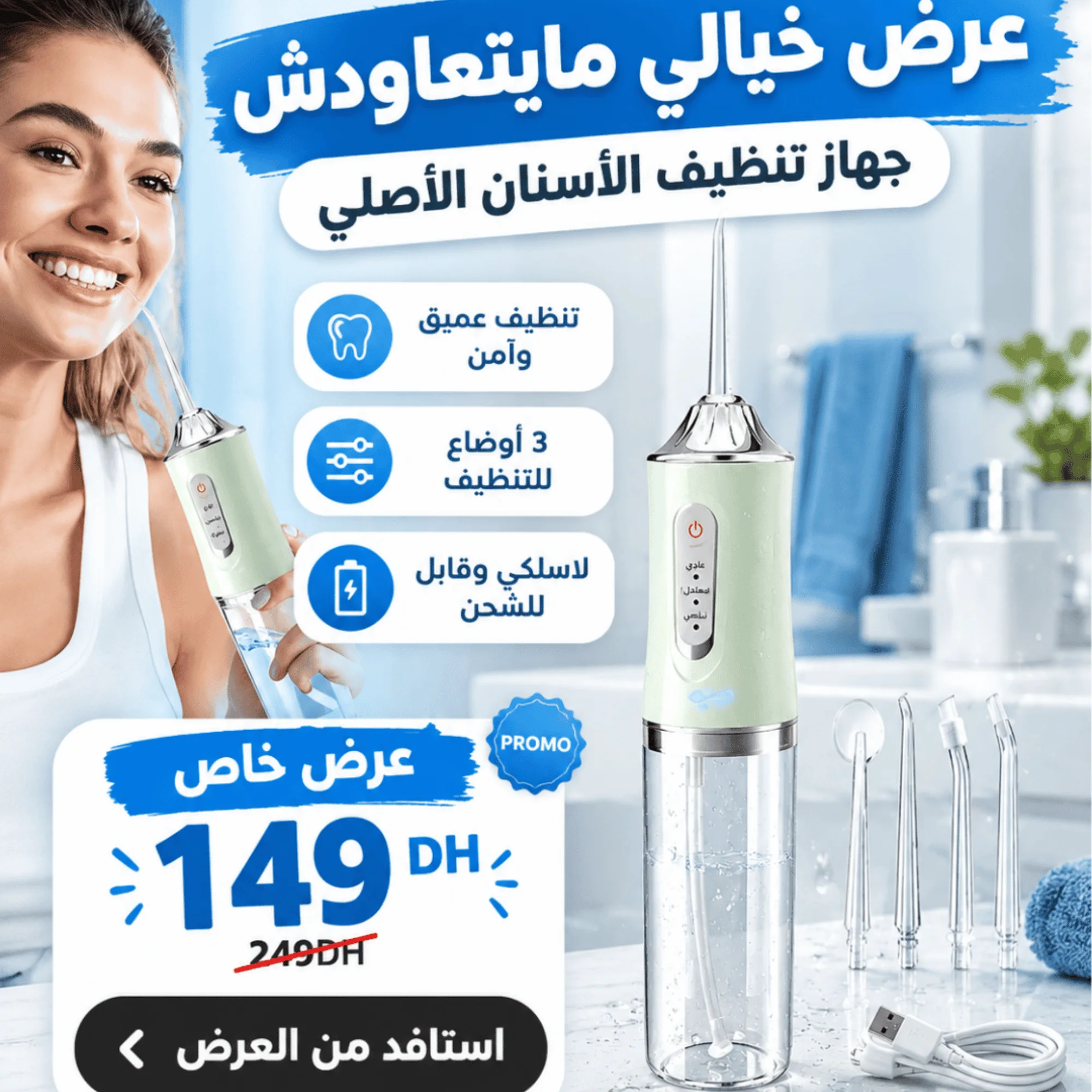 جهاز تنظيف الأسنان المائي