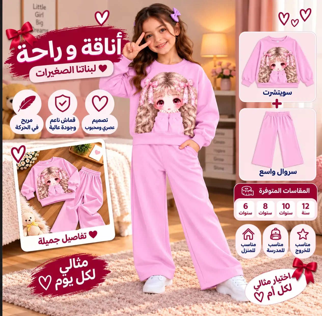 👧 Ensemble بناتي 2 Pièces – أناقة وراحة للصغيرات
