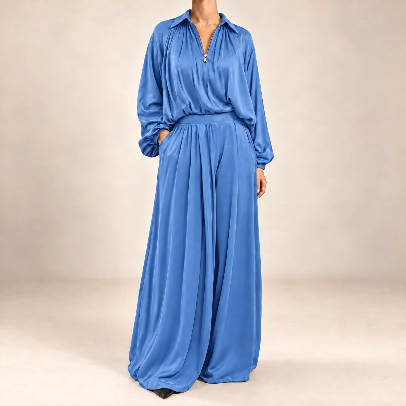Ensemble Bleu Élégant – Livraison Gratuite
