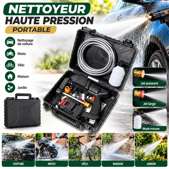 Kit de nettoyage haute pression portable pour voiture avec accessoires đ