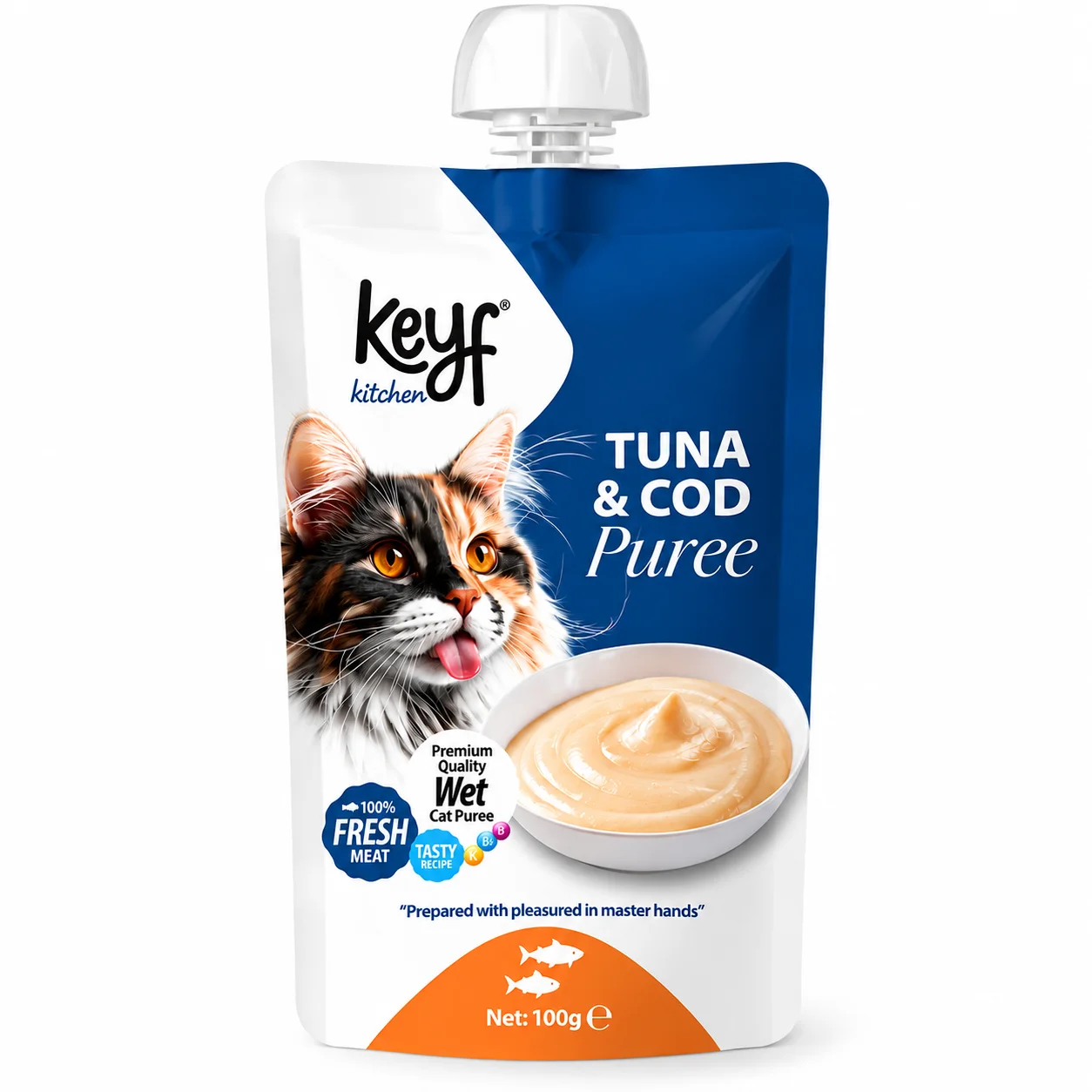 Keyf Kitchen – Purée Crémeuse pour Chat 100 g | Plusieurs Saveurs
