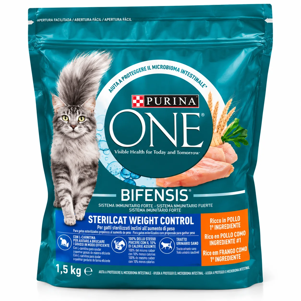 Purina ONE Sterilcat Weight Control 1,5 kg – Croquettes au Poulet pour Chats Stérilisés en Surpoids